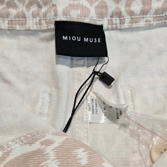 NWT Miou Muse Leopard Print Barrel Jeans Raw Hem High-rise Size S - Picture 10 of 12